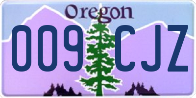 OR license plate 009CJZ