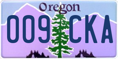 OR license plate 009CKA
