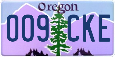 OR license plate 009CKE