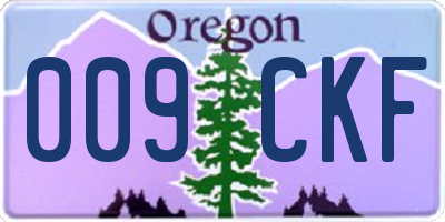 OR license plate 009CKF