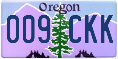 OR license plate 009CKK