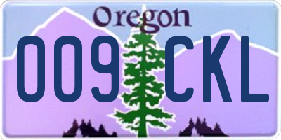 OR license plate 009CKL