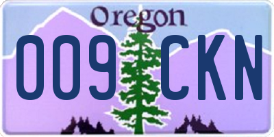 OR license plate 009CKN