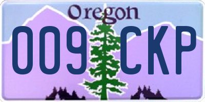 OR license plate 009CKP