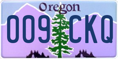 OR license plate 009CKQ