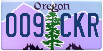 OR license plate 009CKR