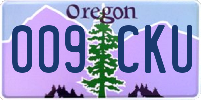 OR license plate 009CKU