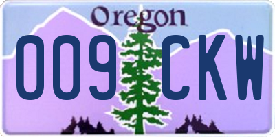 OR license plate 009CKW