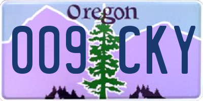 OR license plate 009CKY