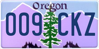 OR license plate 009CKZ