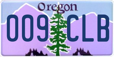 OR license plate 009CLB