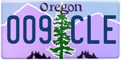 OR license plate 009CLE