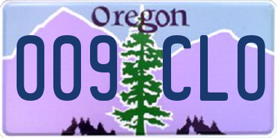 OR license plate 009CLO