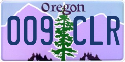 OR license plate 009CLR