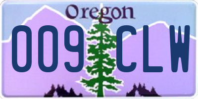 OR license plate 009CLW