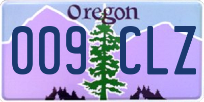 OR license plate 009CLZ