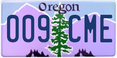 OR license plate 009CME