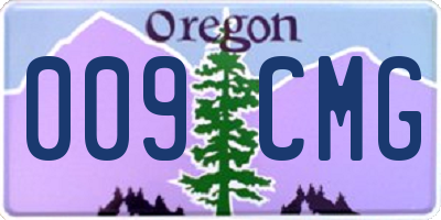 OR license plate 009CMG