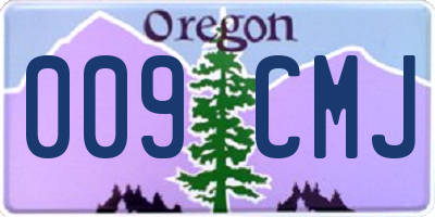 OR license plate 009CMJ