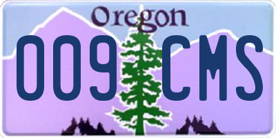 OR license plate 009CMS