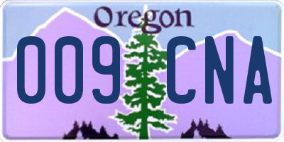 OR license plate 009CNA
