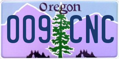 OR license plate 009CNC