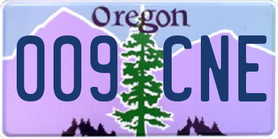 OR license plate 009CNE