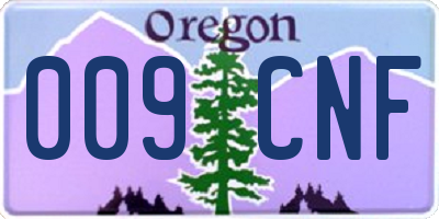 OR license plate 009CNF