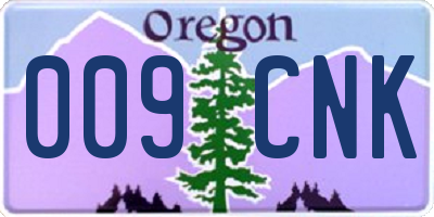 OR license plate 009CNK