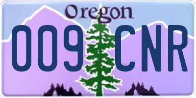 OR license plate 009CNR