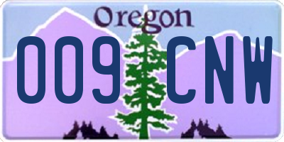 OR license plate 009CNW