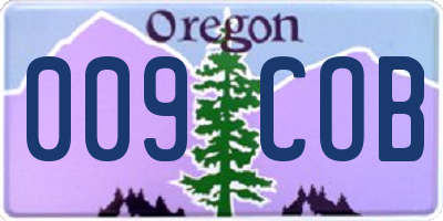 OR license plate 009COB