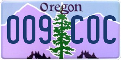 OR license plate 009COC