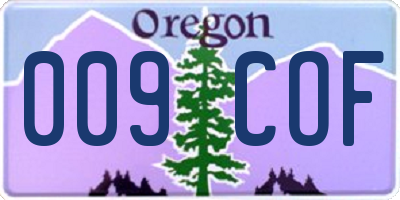 OR license plate 009COF