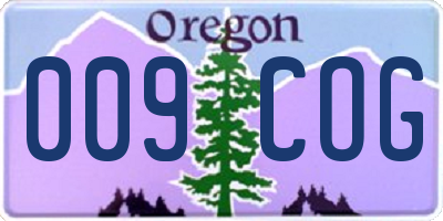OR license plate 009COG