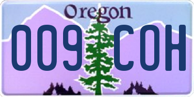 OR license plate 009COH