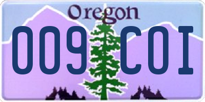 OR license plate 009COI