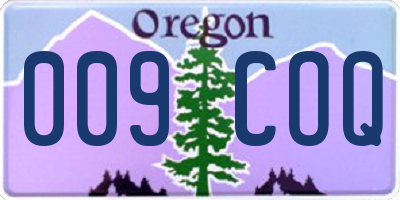 OR license plate 009COQ