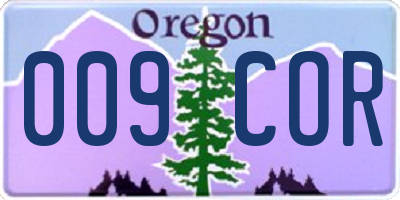 OR license plate 009COR