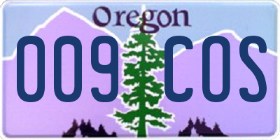OR license plate 009COS