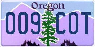 OR license plate 009COT