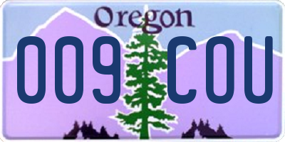 OR license plate 009COU