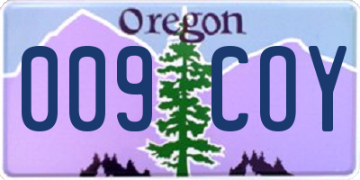 OR license plate 009COY
