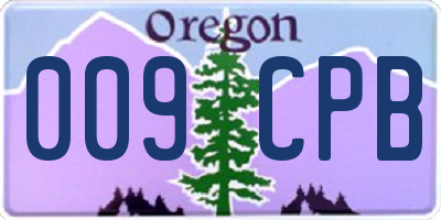 OR license plate 009CPB