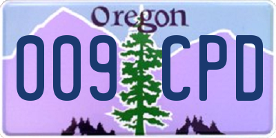 OR license plate 009CPD