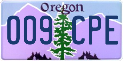 OR license plate 009CPE
