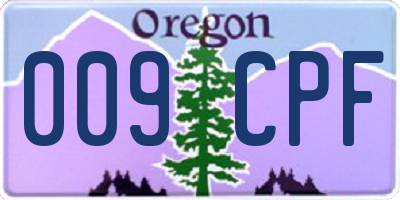 OR license plate 009CPF
