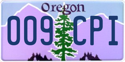 OR license plate 009CPI