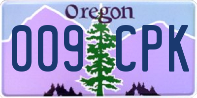 OR license plate 009CPK
