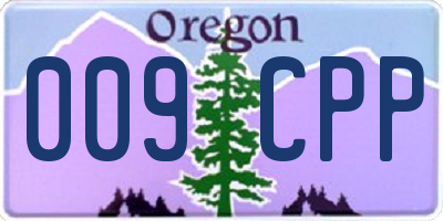 OR license plate 009CPP